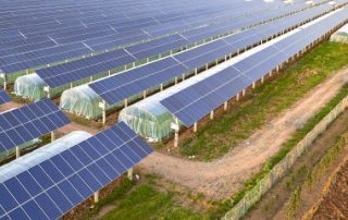 Installation de panneaux solaires sur un bâtiment agricole